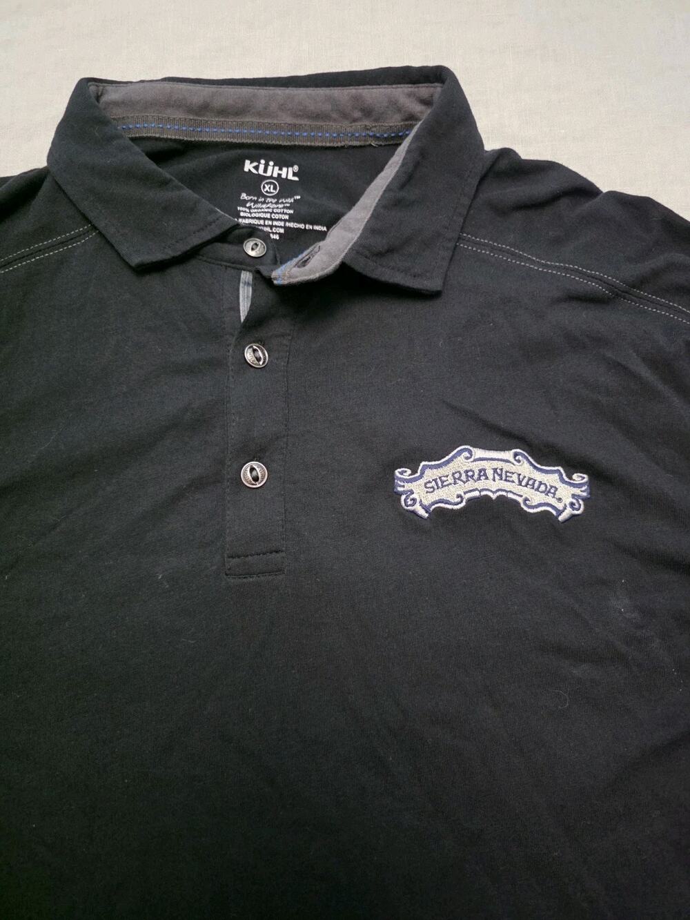 KUHL x Sierra Nevada Polo Shirt Mens Black Performance Logo Outdoor XL